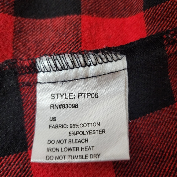 Ci Sono by Cavalini Buffalo Check Button Up Tunic shirt Size LARGE - Picture 5 of 5